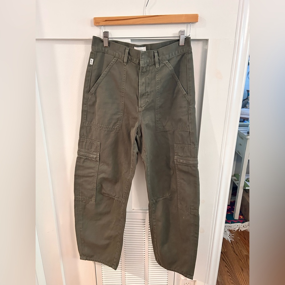 Citizens Of Humanity Olive Green Wide-Leg Cargo Jeans - Picture 5 of 7